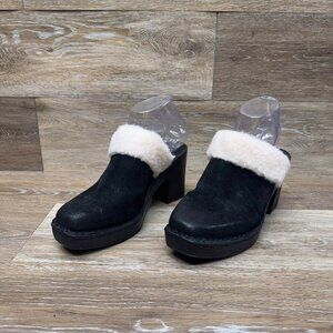 Born Hope Black Suede Block Heel Mule Women's Size 8